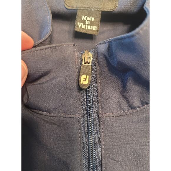 FootJoy Men’s L Golf Pullover 1/2 Zip Blue Windshirt Jacket River Club Logo EUC - Picture 5 of 10
